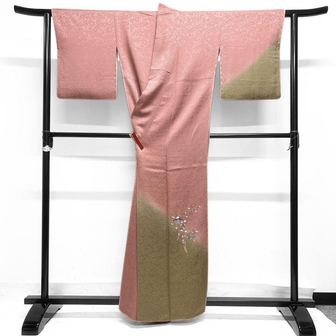 作家もの　刺繍　相良刺繍　辻ヶ花模様　辻ヶ花地紋　付け下げ　着物　124a p