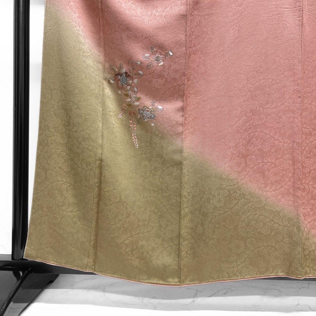 作家もの　刺繍　相良刺繍　辻ヶ花模様　辻ヶ花地紋　付け下げ　着物　124a p