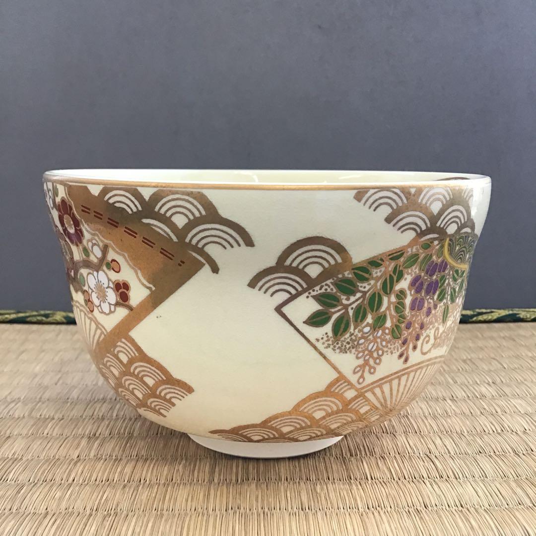 茶道具 抹茶茶碗 絵付茶碗 直径約127ミリ 高さ約77ミリ Ｎo.506