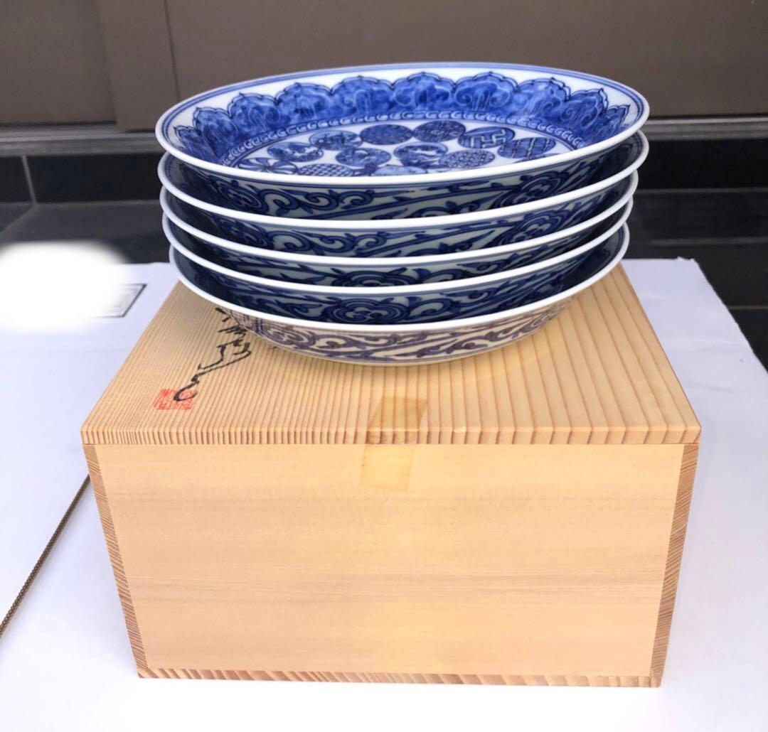 5. 京焼　昭阿弥造　祥瑞◯◯丸紋　皿（直径20cm）
