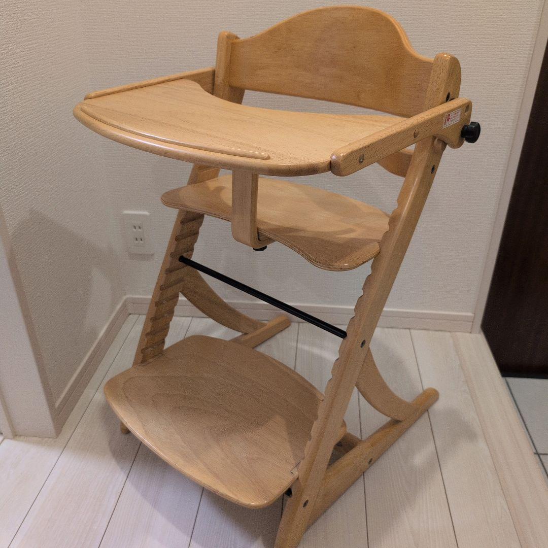 ぺ*ん様 【美品】大和屋　すくすくチェアイーエス　テーブル&ガード付き　ハイチェ