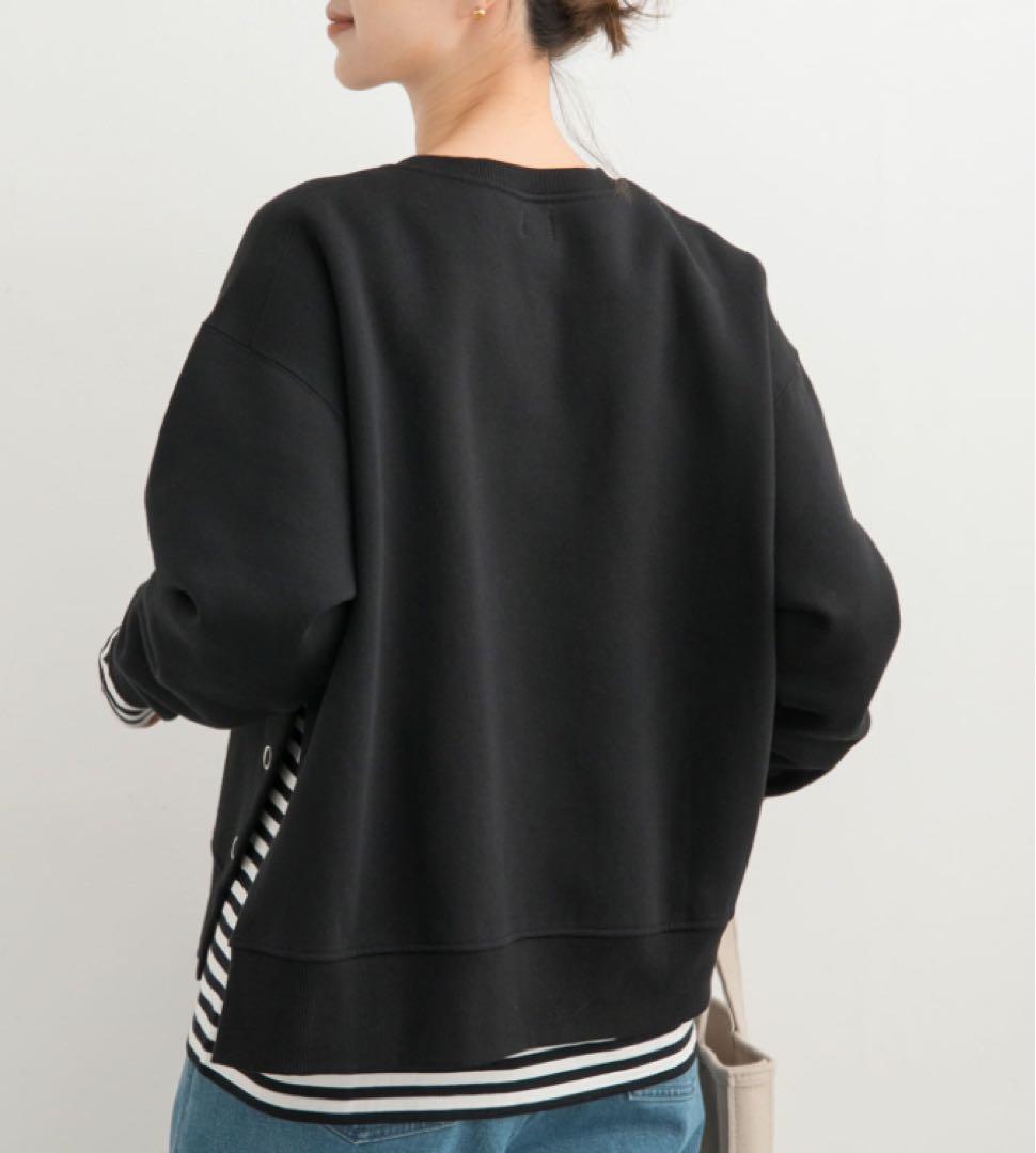 【新品・タグ付き】 『 UR TECH』　裏起毛サイド釦スウェット BLACK