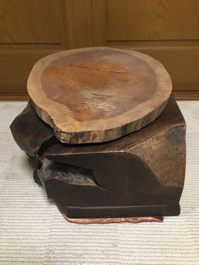 アンティーク 一本丸太削り出し 無垢材 火鉢 囲炉裏 古家具 古道具 蔵出し