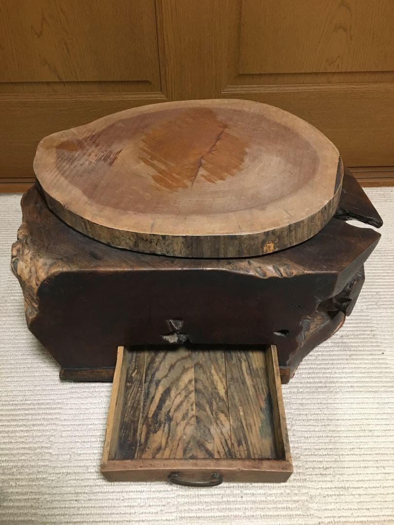 アンティーク 一本丸太削り出し 無垢材 火鉢 囲炉裏 古家具 古道具 蔵出し