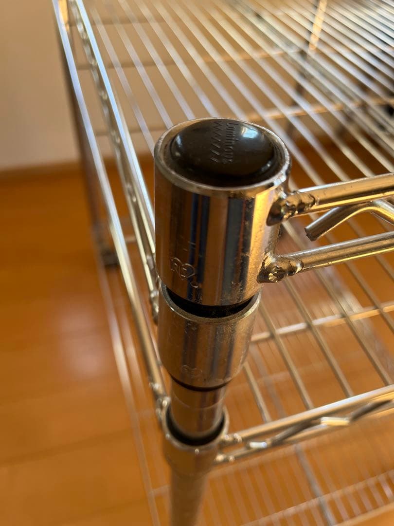 スチールラック 2段 キャスター付き　作業台　オムツ交換台　ベビー着替え台