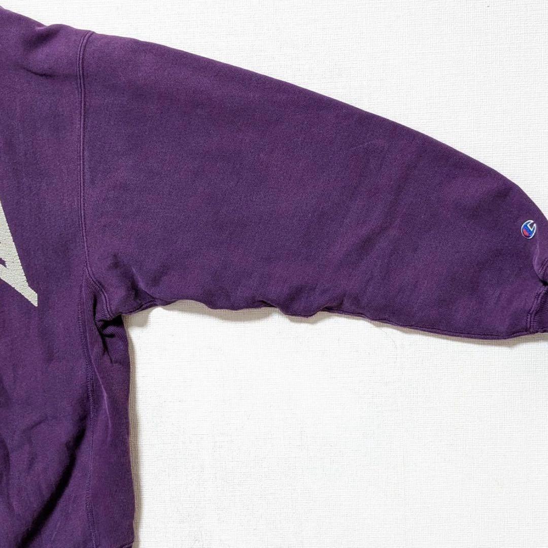 【激レアヴィンテージ古着】90sチャンピオンリバースウィーブIOWAボロ茄子紺