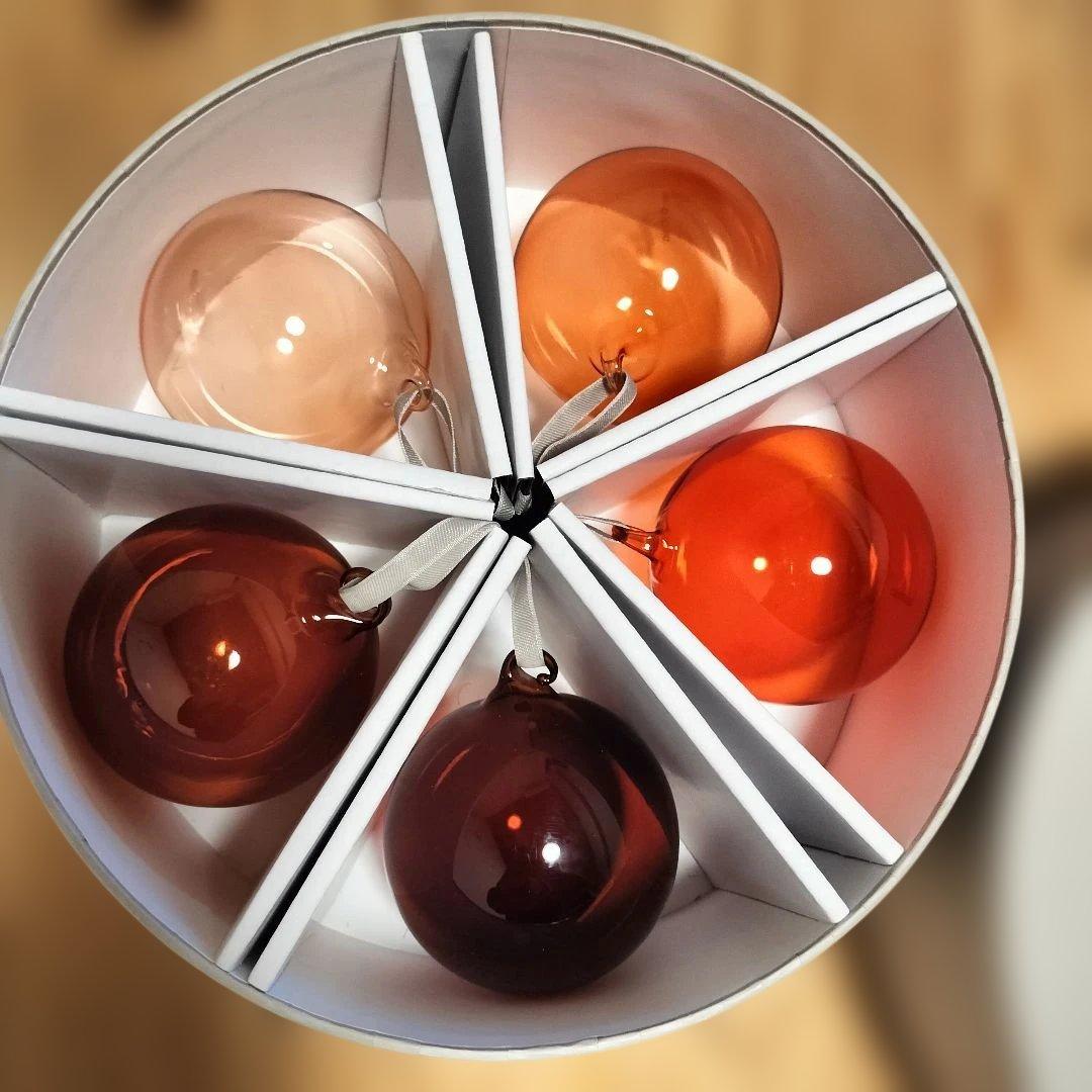 イッタラ　オーナメントボール　赤　クリスマス　8cm　スコープ　2個セット