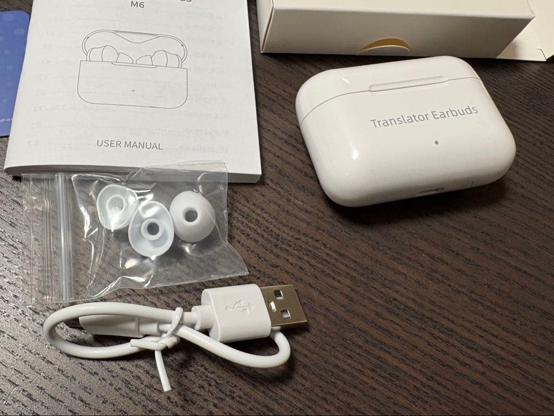 AI翻訳ワイヤレスイヤホンWooaskM6 Translator Earbuds
