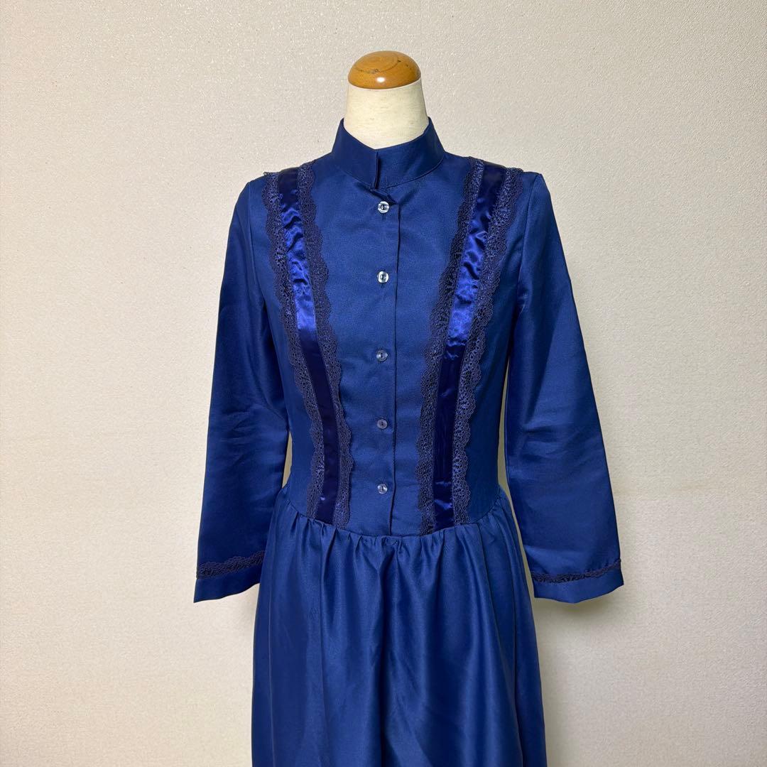 ジブリコスプレ　湯婆婆　青いロングドレスとウィッグ、特殊メイク鼻セット　美品