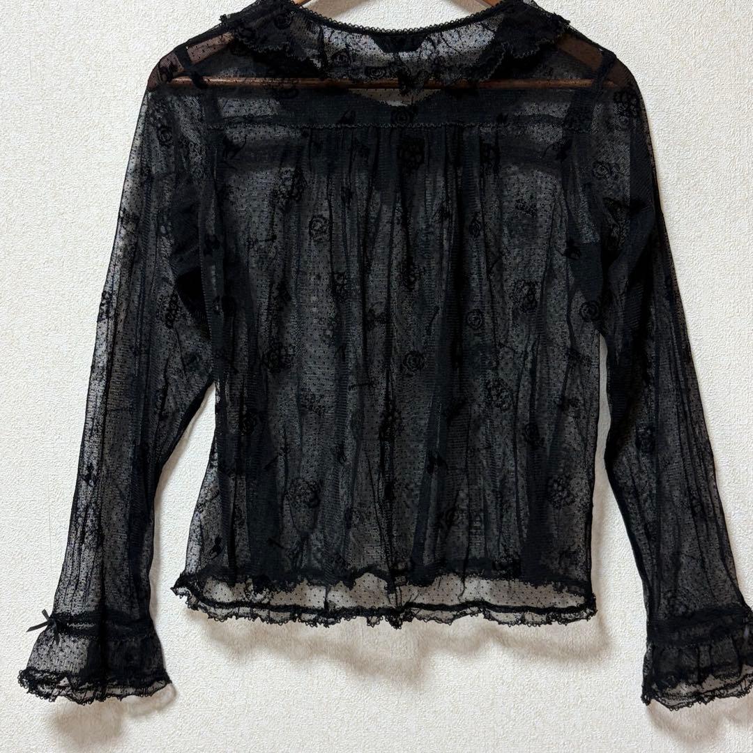 ピンクハウス　ドットチュール　プルオーバー　猫　薔薇　王冠　鍵　試着のみ【P65