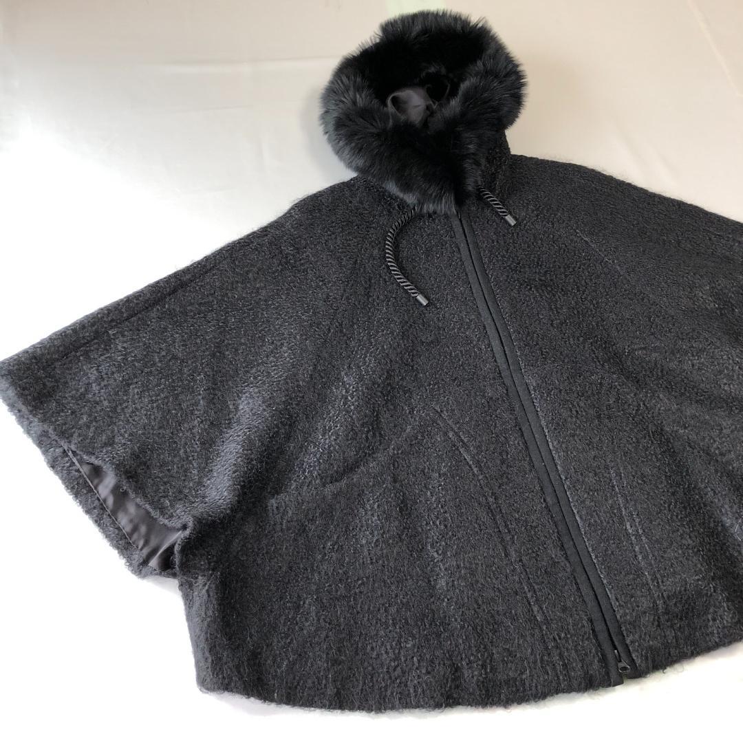 未使用級　ダイアグラム　フォックス　グレースコンチネンタル モヘヤ　ポンチョ