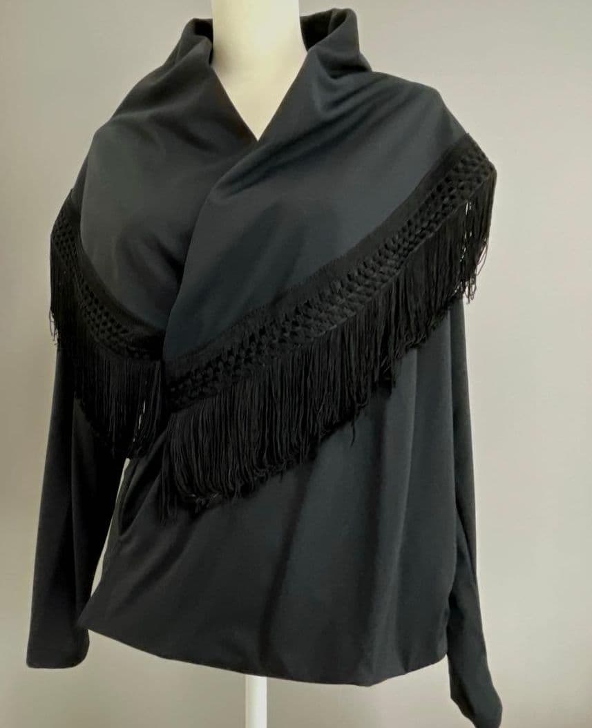LUNA MATTINO ブラック フリンジショール