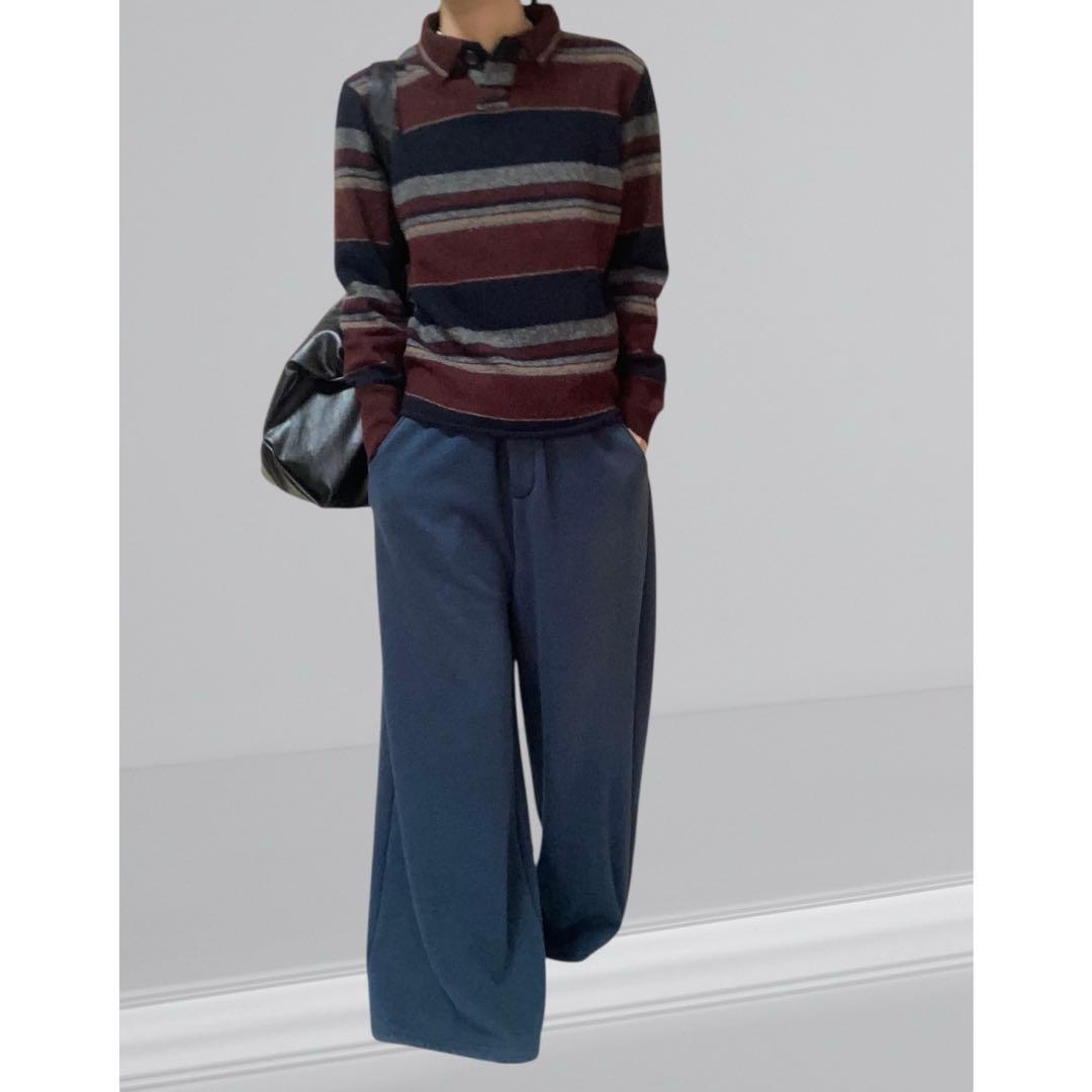 Tee【kolor】BORDER KNIT POLO 3109T