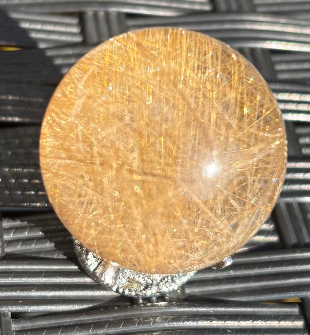 【天然石】スフィア　ゴールドルチルクウォーツ⑧