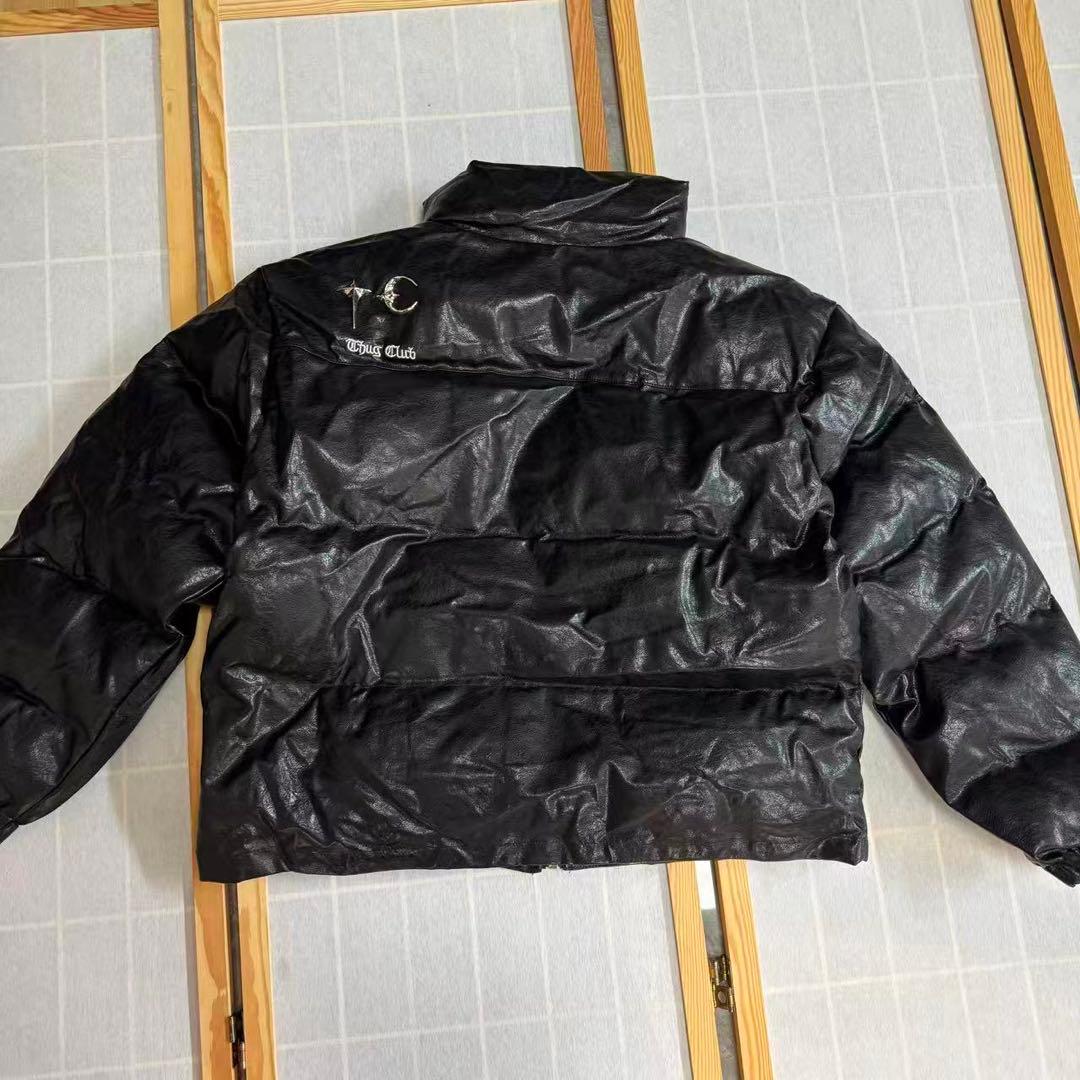 THUG CLUB サグクラブ レザー ダウンジャケット M n