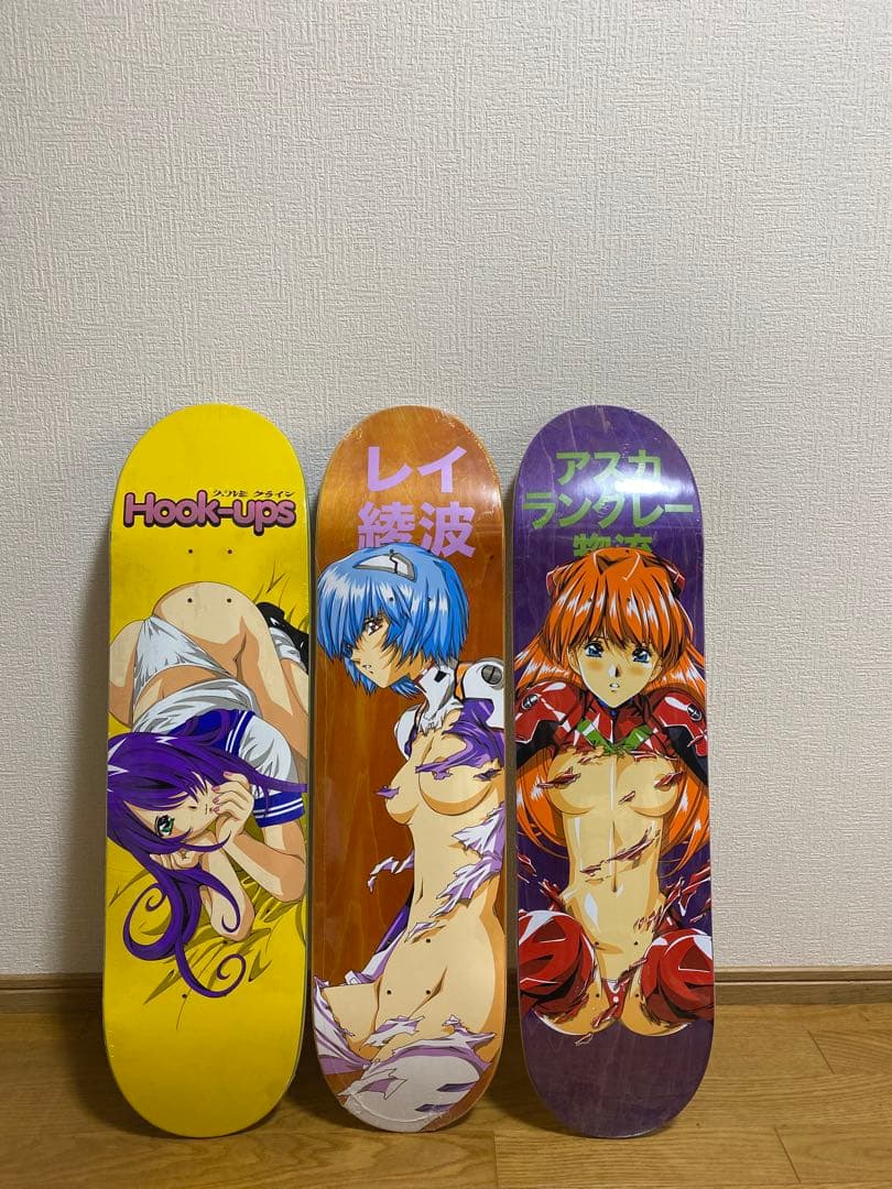 Hook-ups アニメキャラクター スケートボードデッキ3枚セット