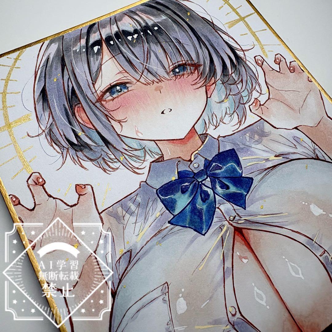 a*a様 一点物 オリジナル 色紙 手描きイラスト アナログ 女の子 創作 原画