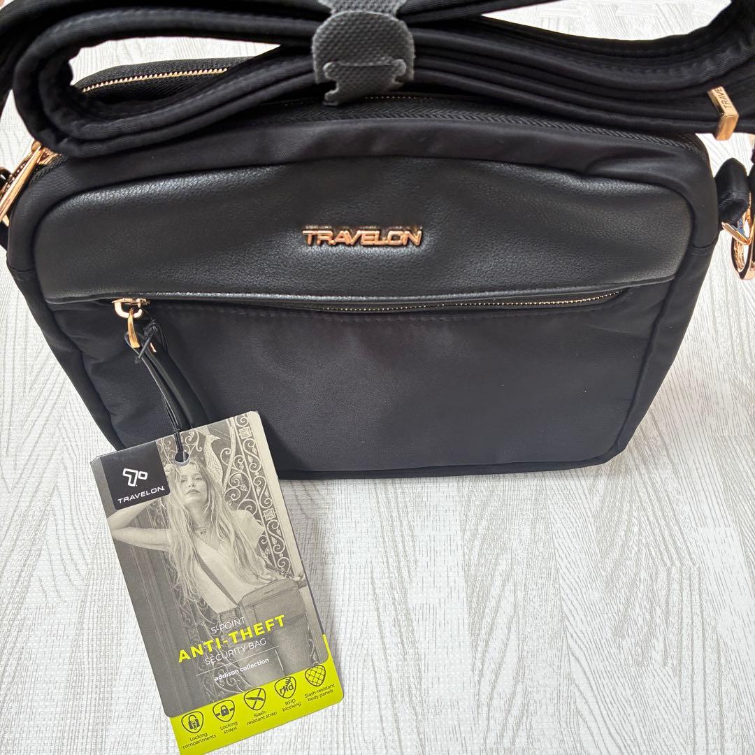【新品】トラベロン Addison 盗難防止 ショルダーバッグ 黒 防犯RFID