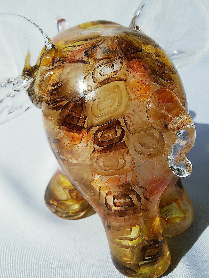 大変珍しい吹きガラスの象★ムリーニ★