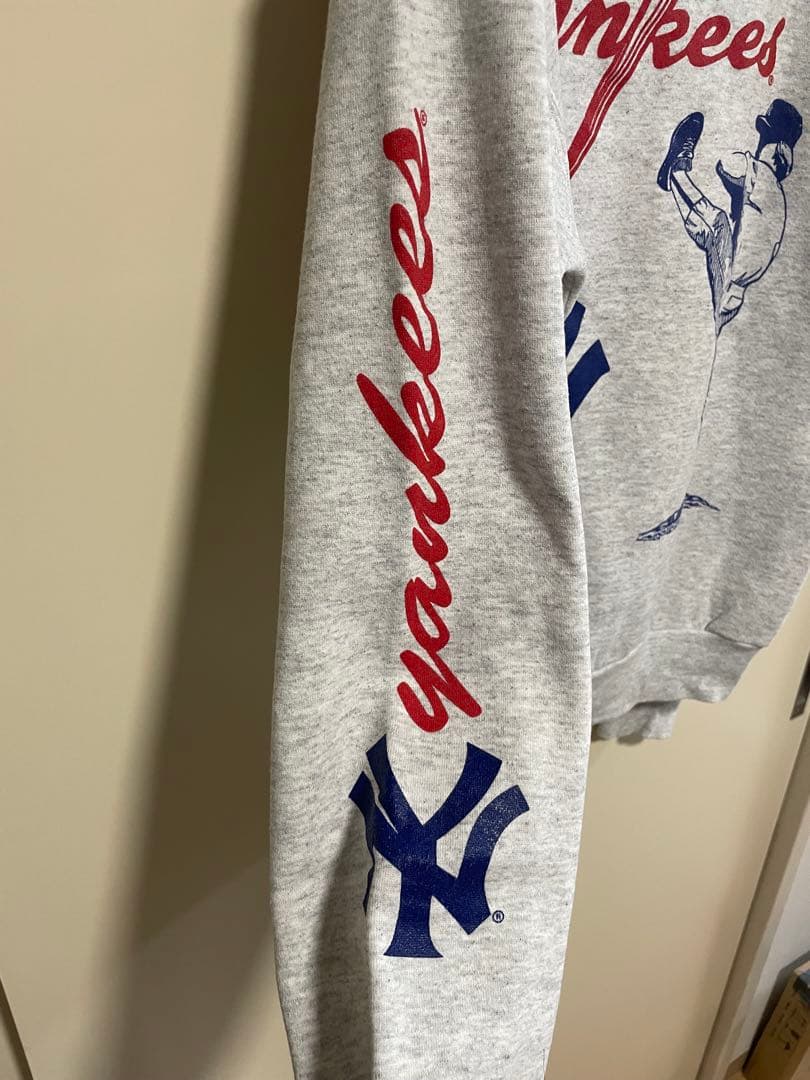 【一点物】USA製 New York Yankees プリントスウェット L
