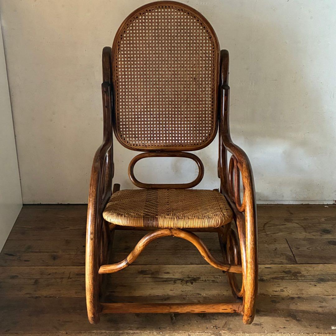 ヴィンテージ ラタン ロッキングチェア レトロ