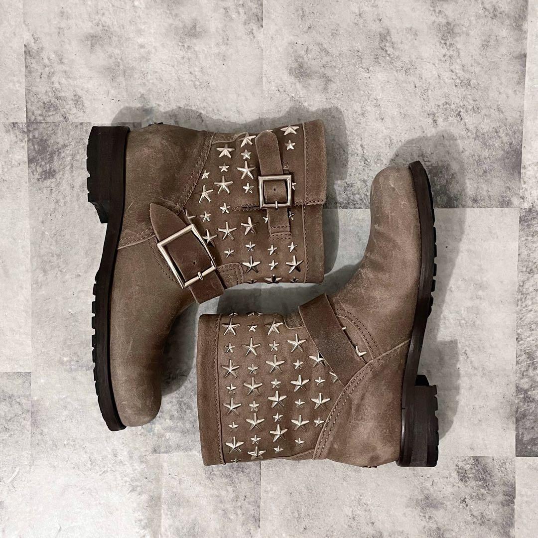 稀少限定》JIMMY CHOO ジミーチュウ エンジニアブーツ スタッズ 星37