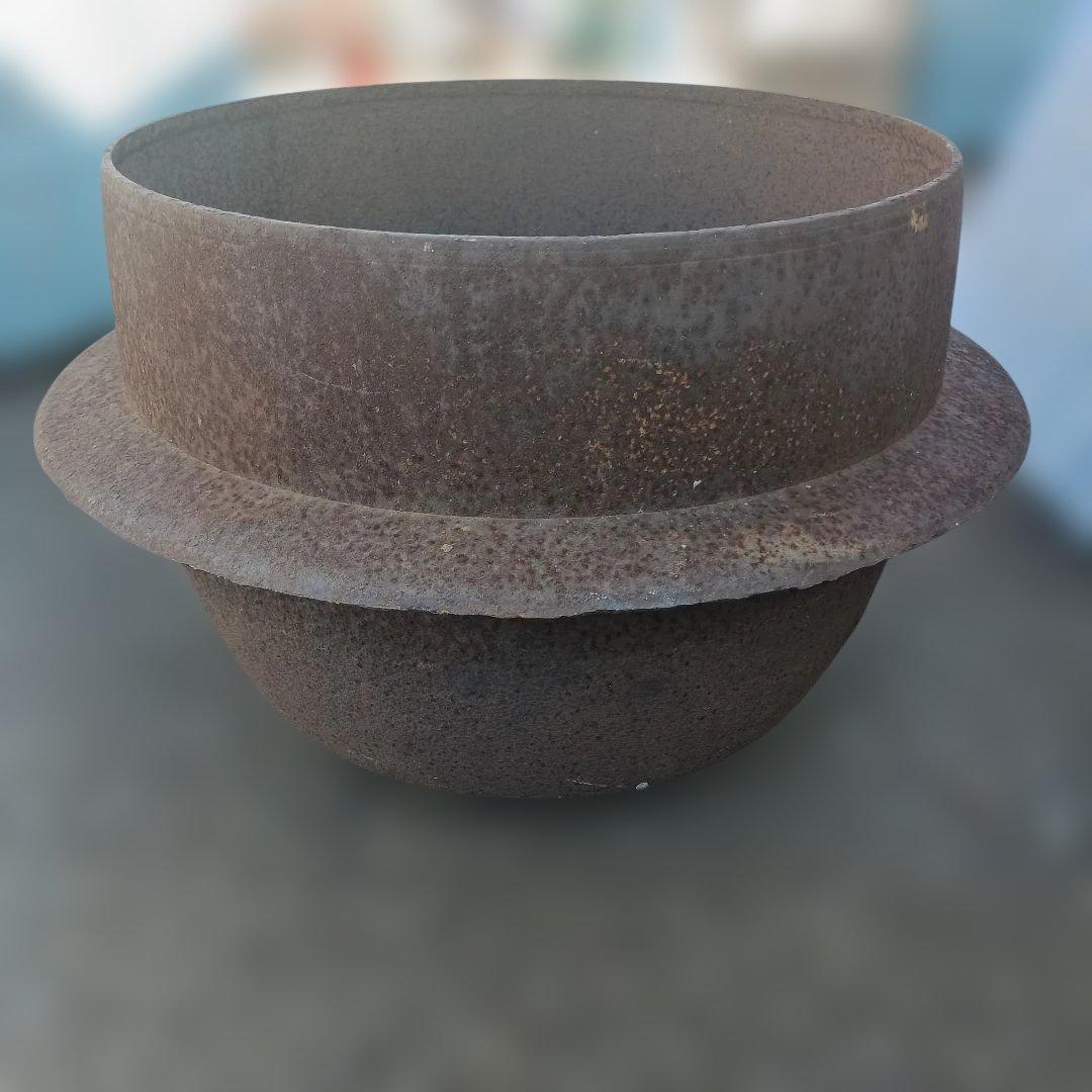 5093)鉄製羽釜　４５ｃｍ　難あり　現状でお願いします