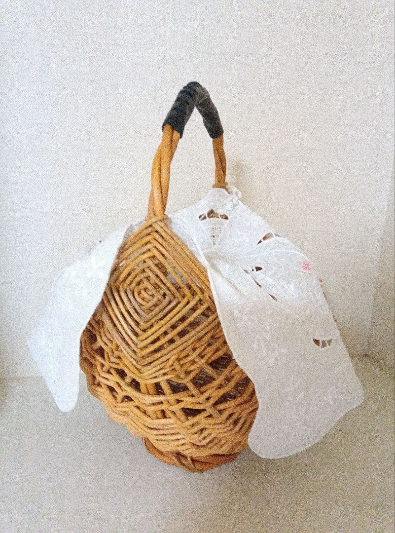 新品タグ付き堀川波さんdot to dotアンティークレース付きカゴバッグ