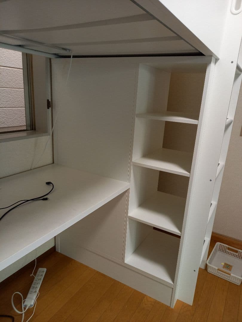 イケヤ ホワイト ロフトベッド・デスク一体型 説明書付き