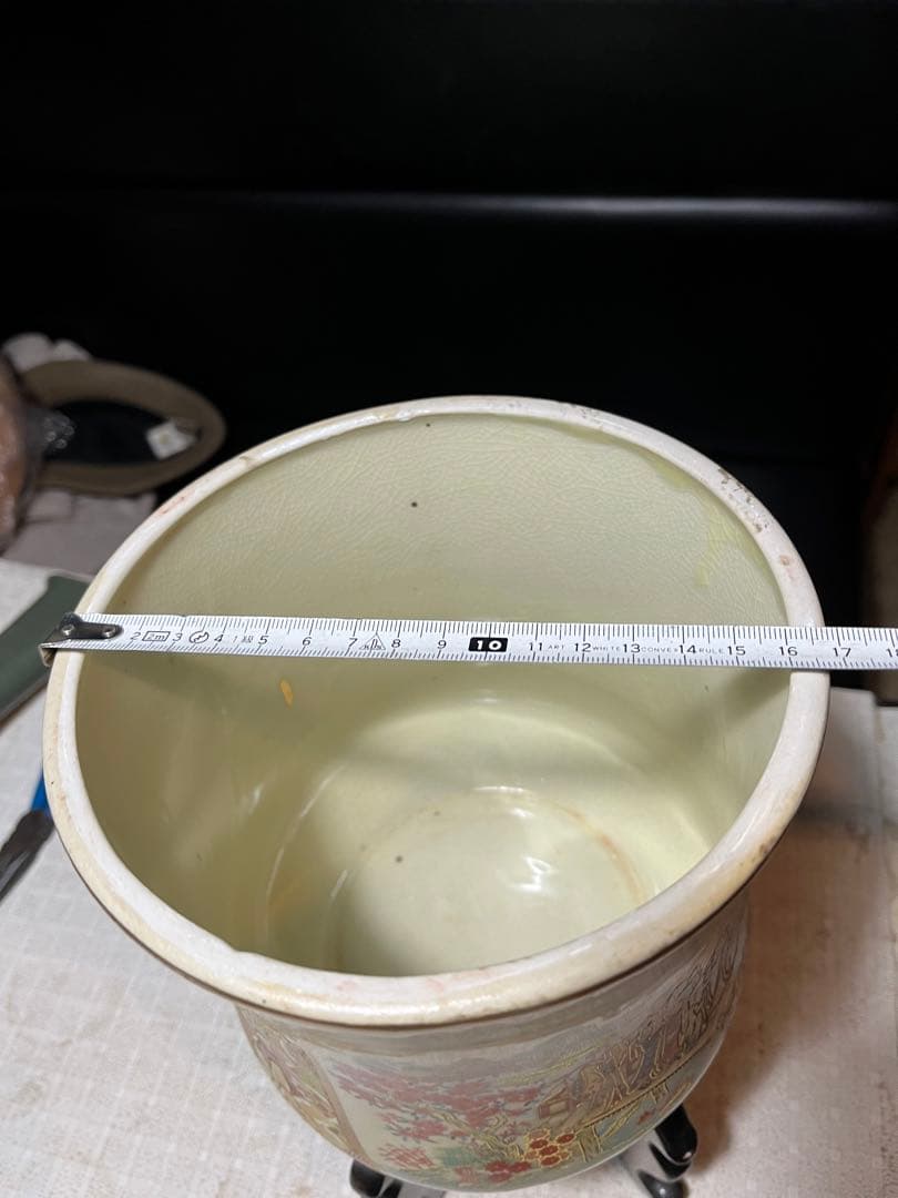 薩摩焼色絵美人桜図水差し 水差し、 九谷焼金彩色絵水差し、水差し、茶道具