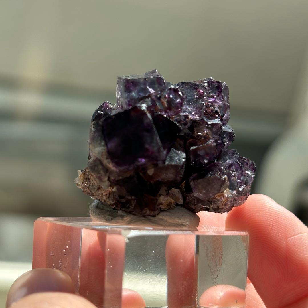 ナミビア　オコルス　ブルー　パープル　グリーン　フローライト　原石　鉱物標本