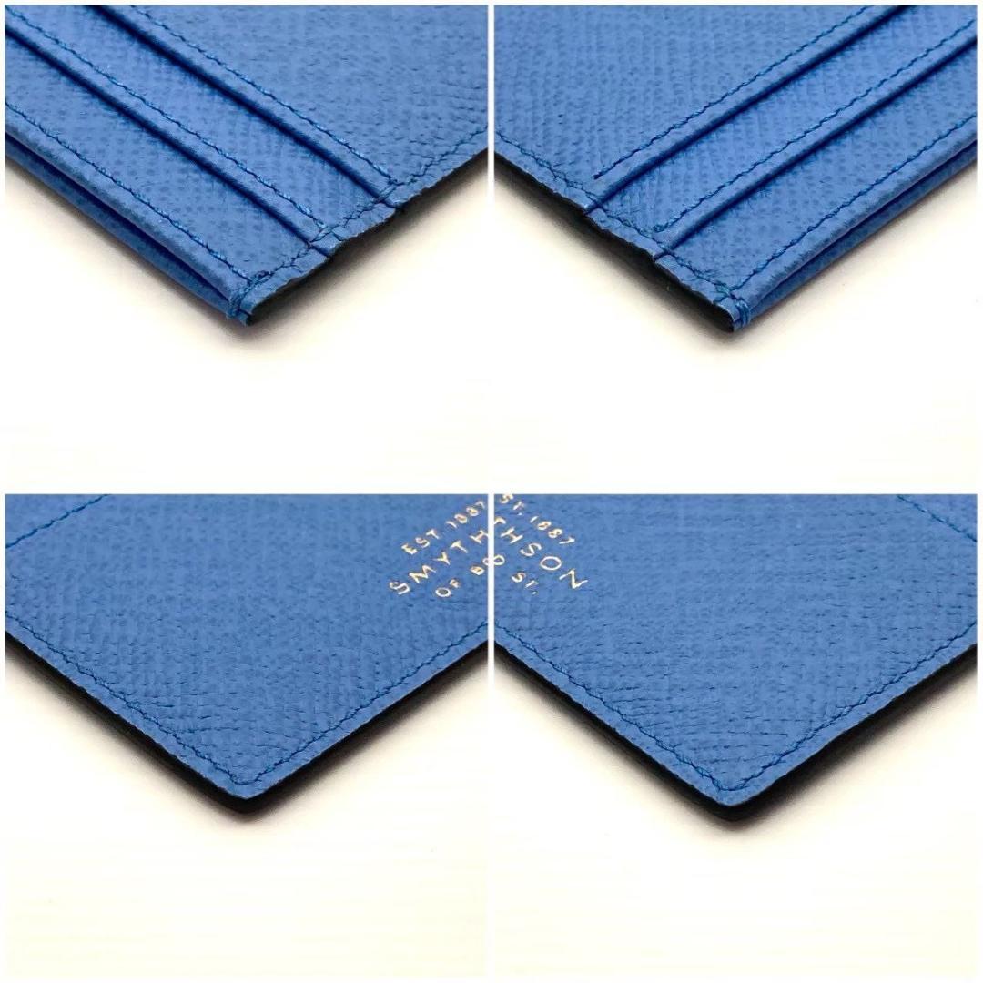 スマイソン 名刺入れ カードケース カード入れ 牛革 ブルー 未使用 70927