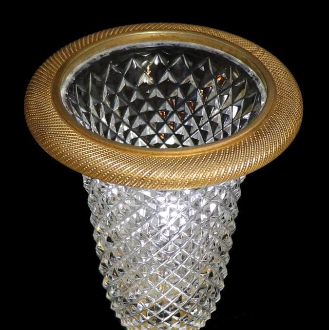 オールド・バカラ 1890年頃 ブロンズ装飾 ディアマン・ビゾー 壺 花瓶 金