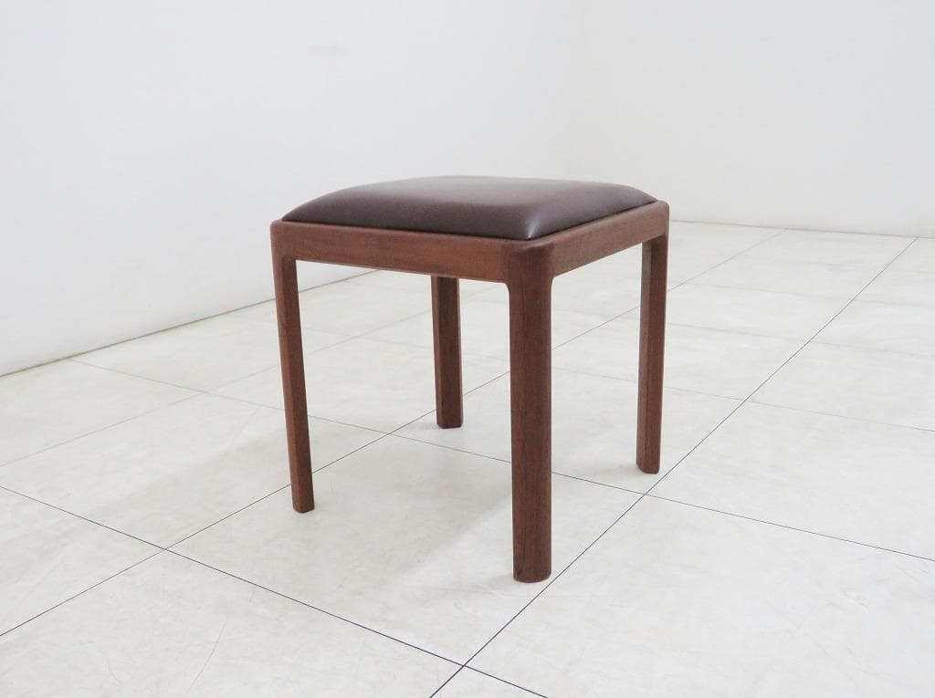 がっちゃん様 青林製作所 ヴィンテージ チーク無垢材×本革 ブラウン スツール①