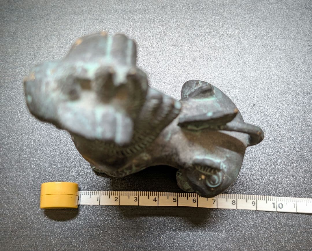 【良品】青銅製　聖獣置物　時代物　骨董アンティーク　麒麟