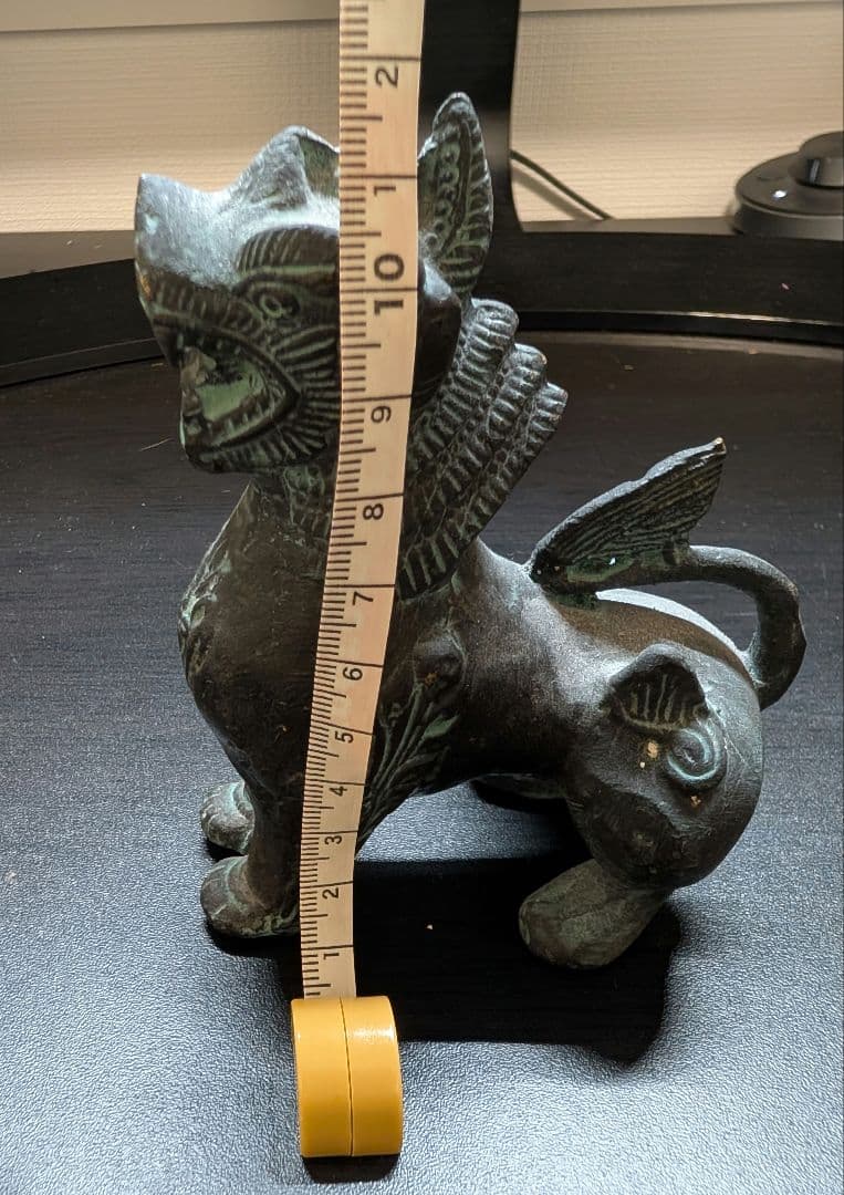 【良品】青銅製　聖獣置物　時代物　骨董アンティーク　麒麟