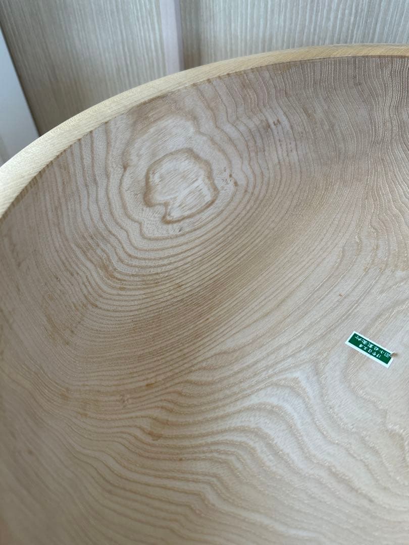 大型　未使用保管　信州木曽 小椋製盆所 木地鉢 こね鉢 くりぬき伝統工芸すしの器