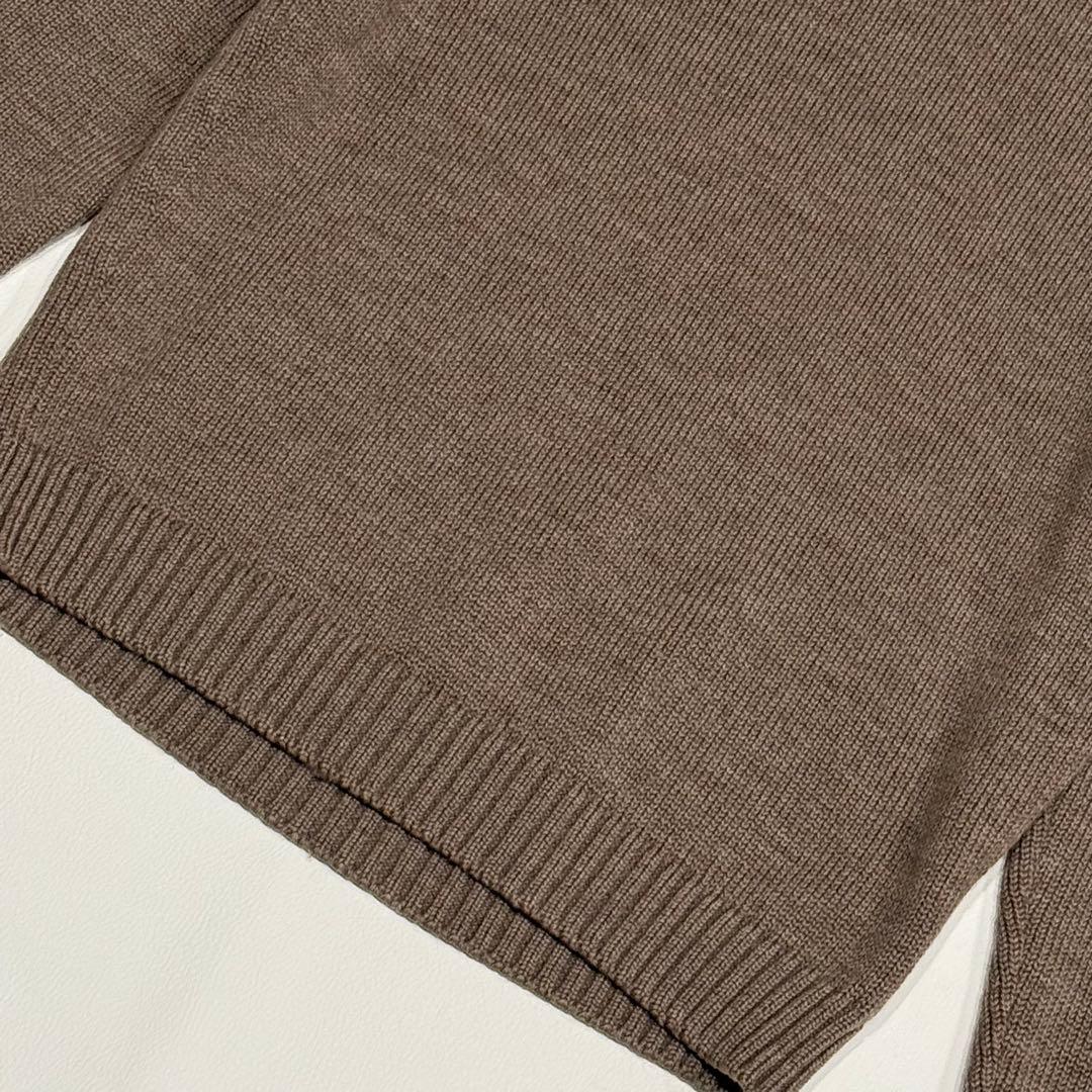 極美品 ザノーネ タートルネックニット 5ゲージ ブラウン 46