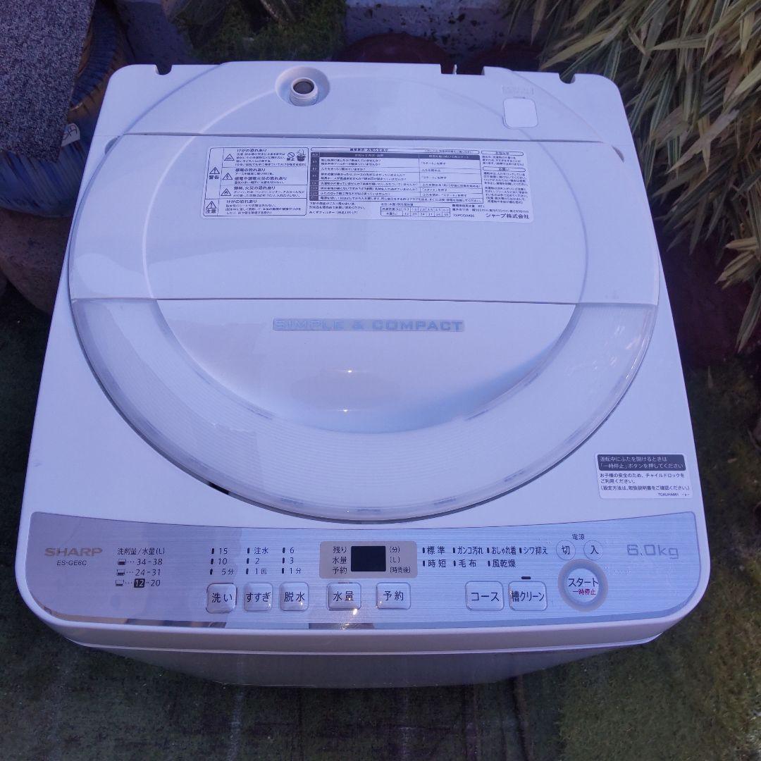 SHARP 洗濯機 2019年製 6kg ES-GE6C-W