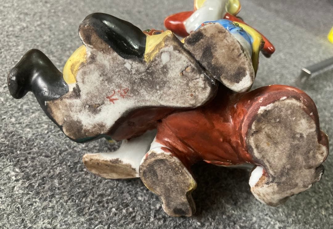 完全ジャンク品 九谷 えびす大黒 遊戯像