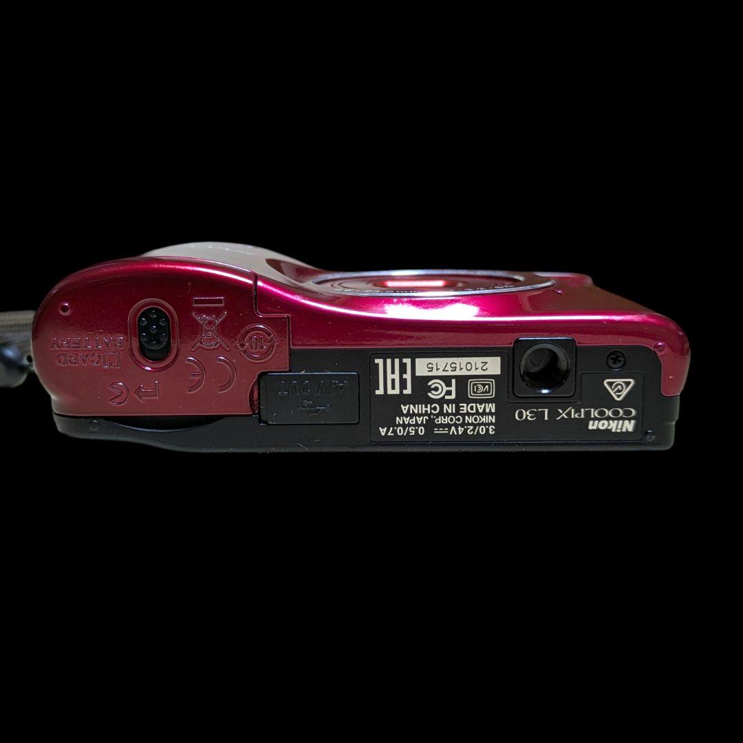 動作確認済み Nikon COOLPIX L30 赤 コンデジ カメラ デジカメ