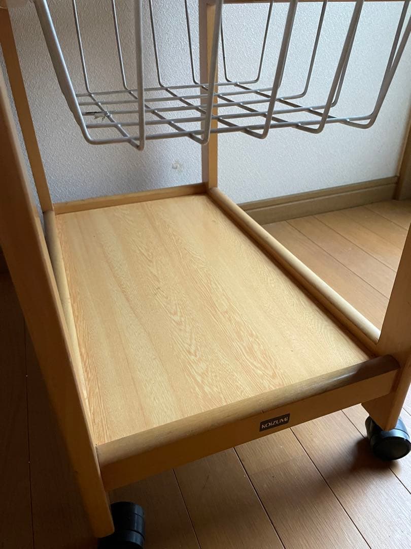 美容 ワゴン キッチン KOiZUMi 昭和レトロ キャスター付き 木製