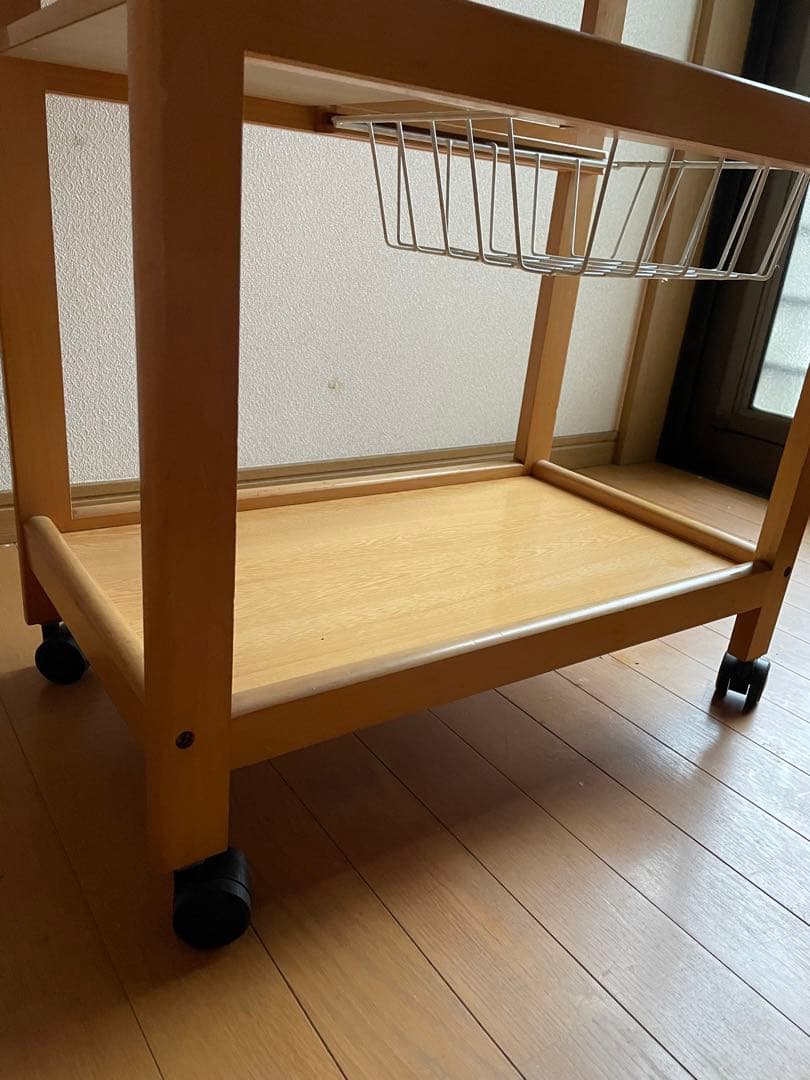 美容 ワゴン キッチン KOiZUMi 昭和レトロ キャスター付き 木製