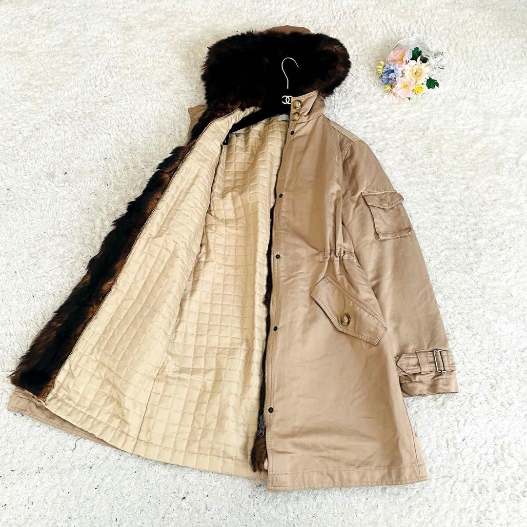 希少✨マックスマーラ♡ライナー付きモッズコート 2way エコファー　L