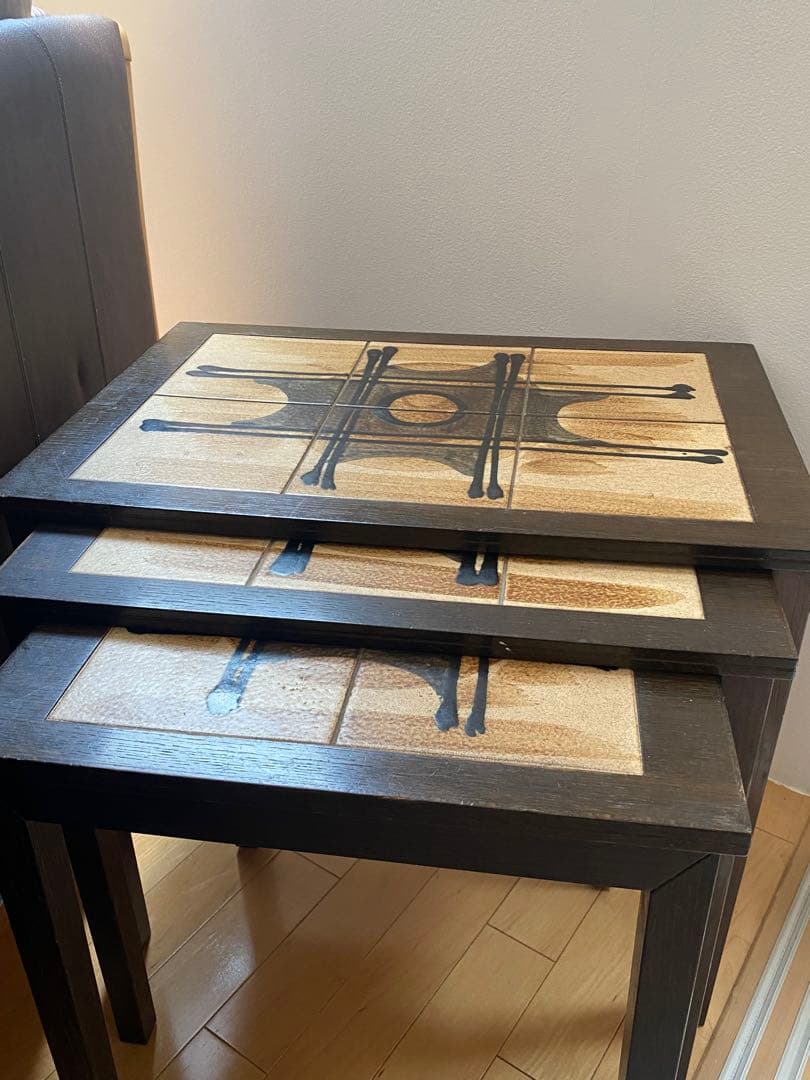 【special】ロイヤルコペンハーゲン社　タイルトップネストテーブル　70s