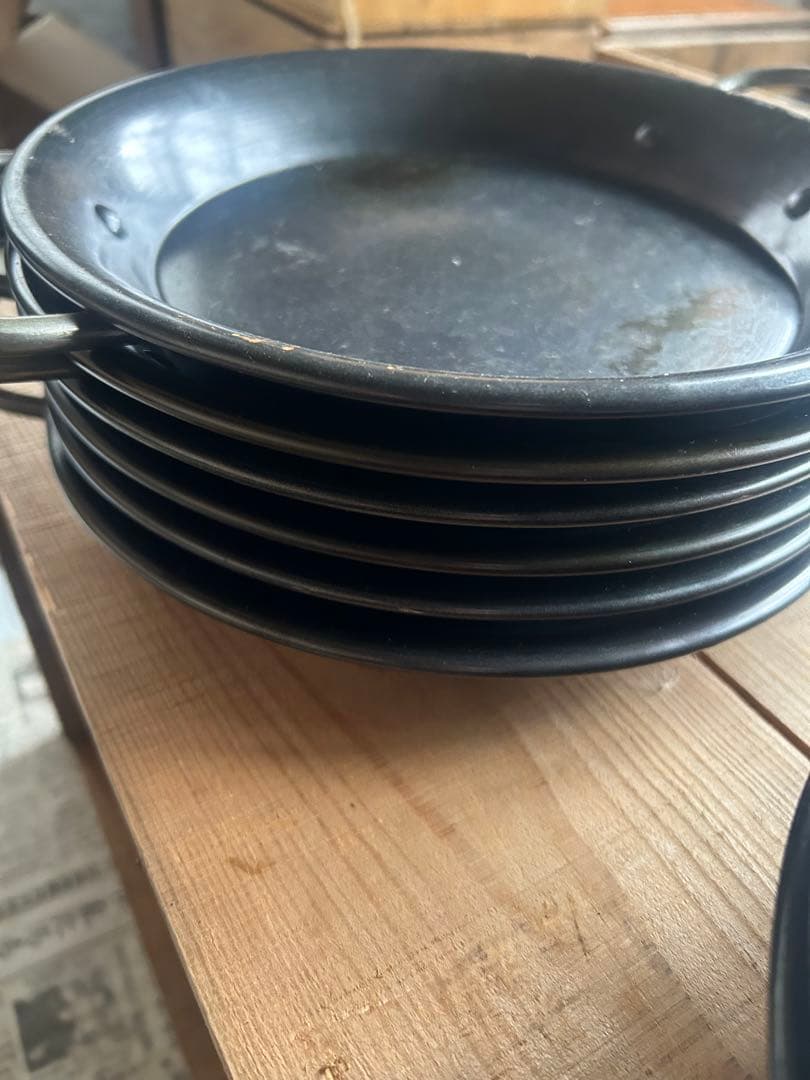 鉄製 グリルパン 6枚セット 取っ手付きΦ240送料無料