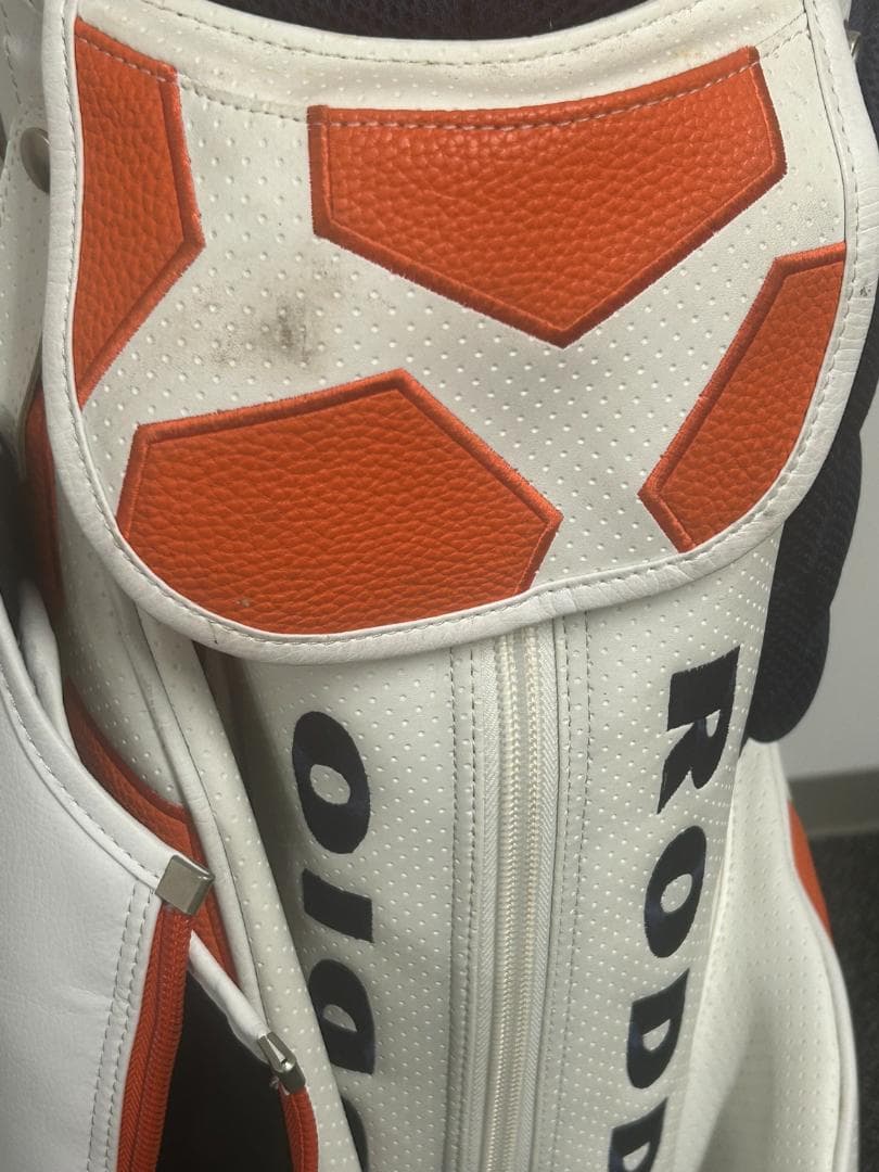 RODDIO ゴルフバッグ ハニカム　ホワイト×オレンジ044