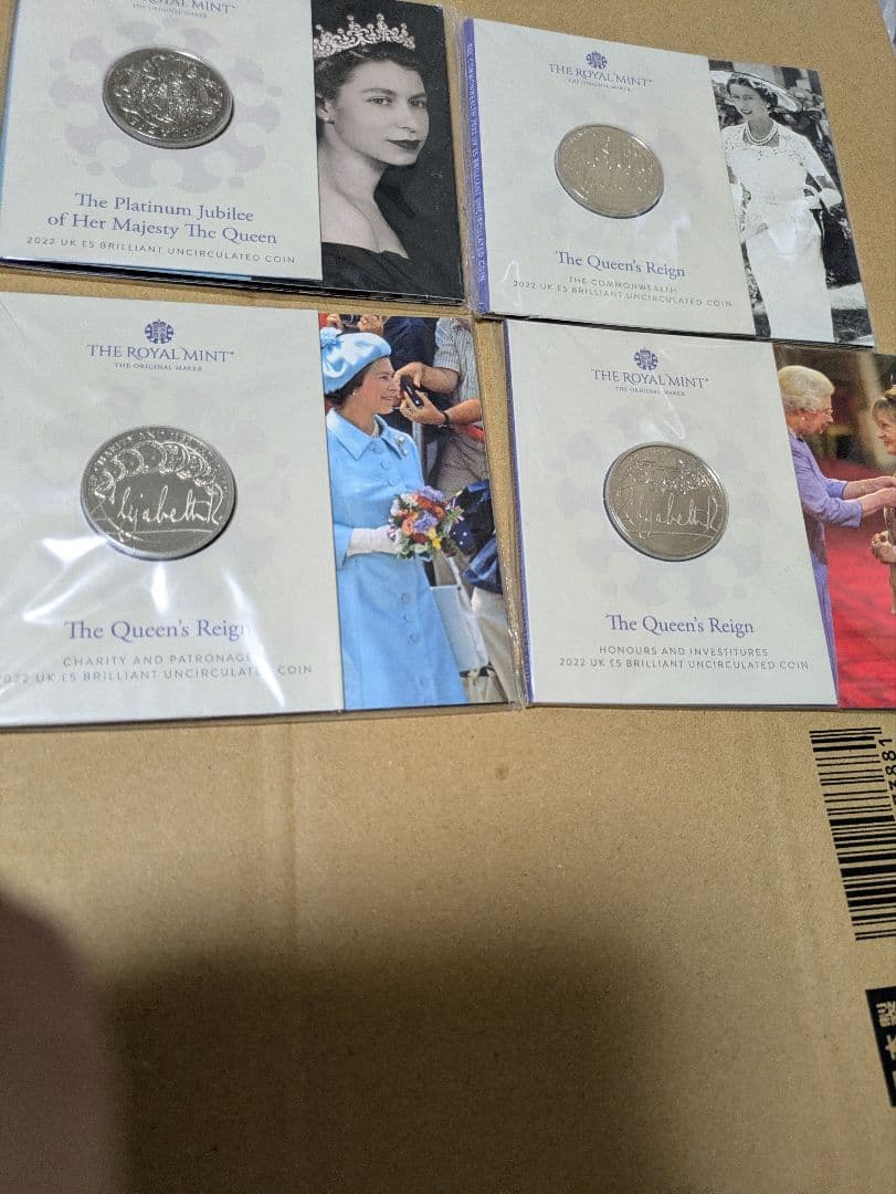 エリザベス女王　白銅貨4セット