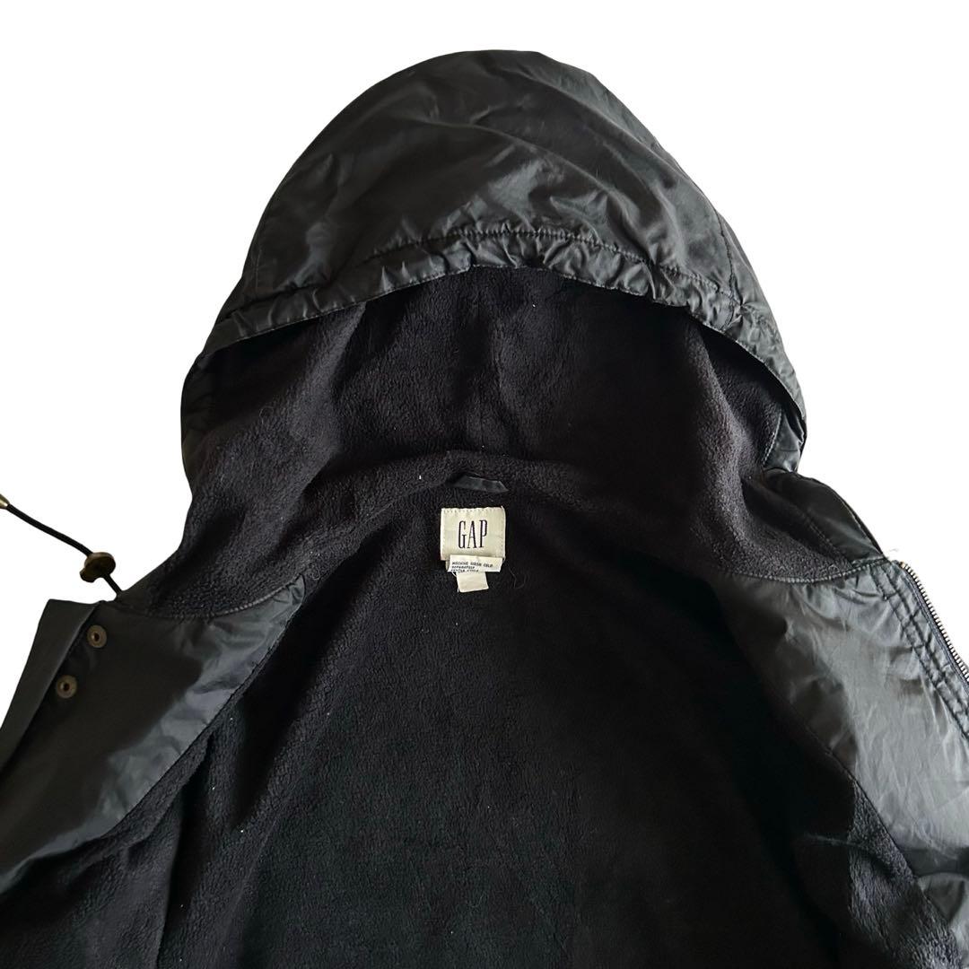 【希少】90s OLD GAP 裏フリース モッズコート ブラック 白タグ