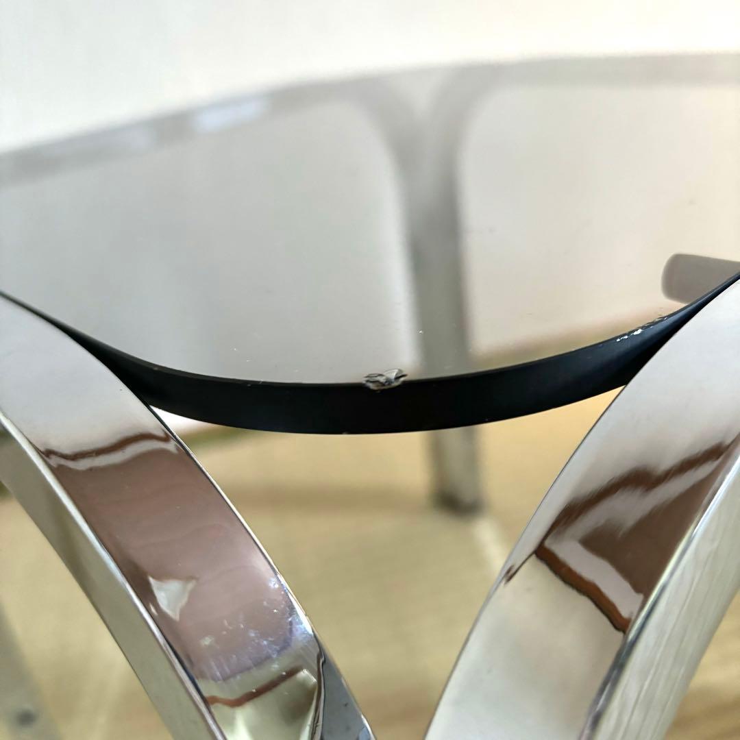 ミッドセンチュリー アイアンフレーム コーヒーテーブル ガラステーブル レトロ